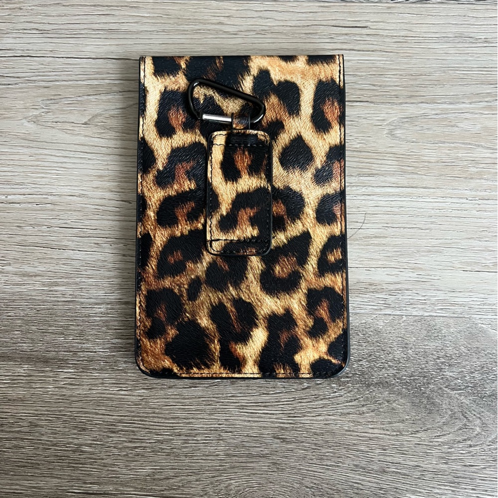 Leopard Print Leather Pouch - image 3
